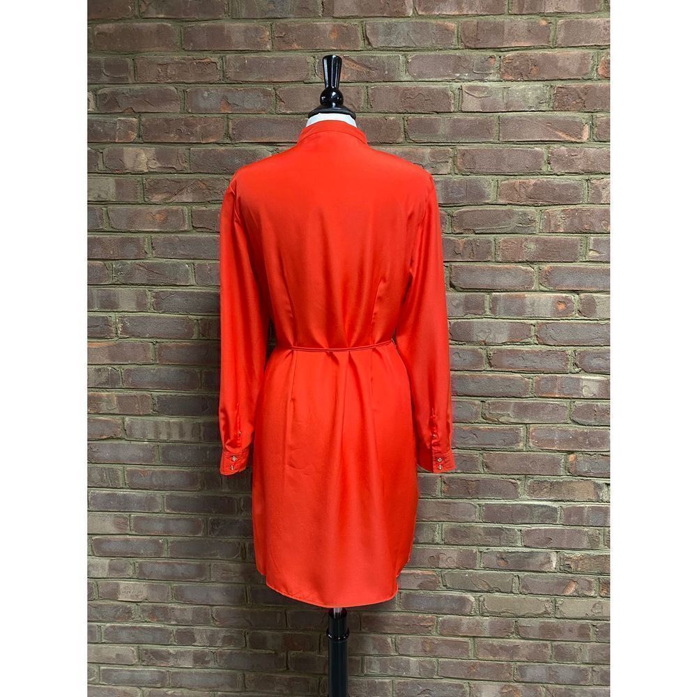 Spense Orange Long Sleeve Button Front Dress Size… - image 3